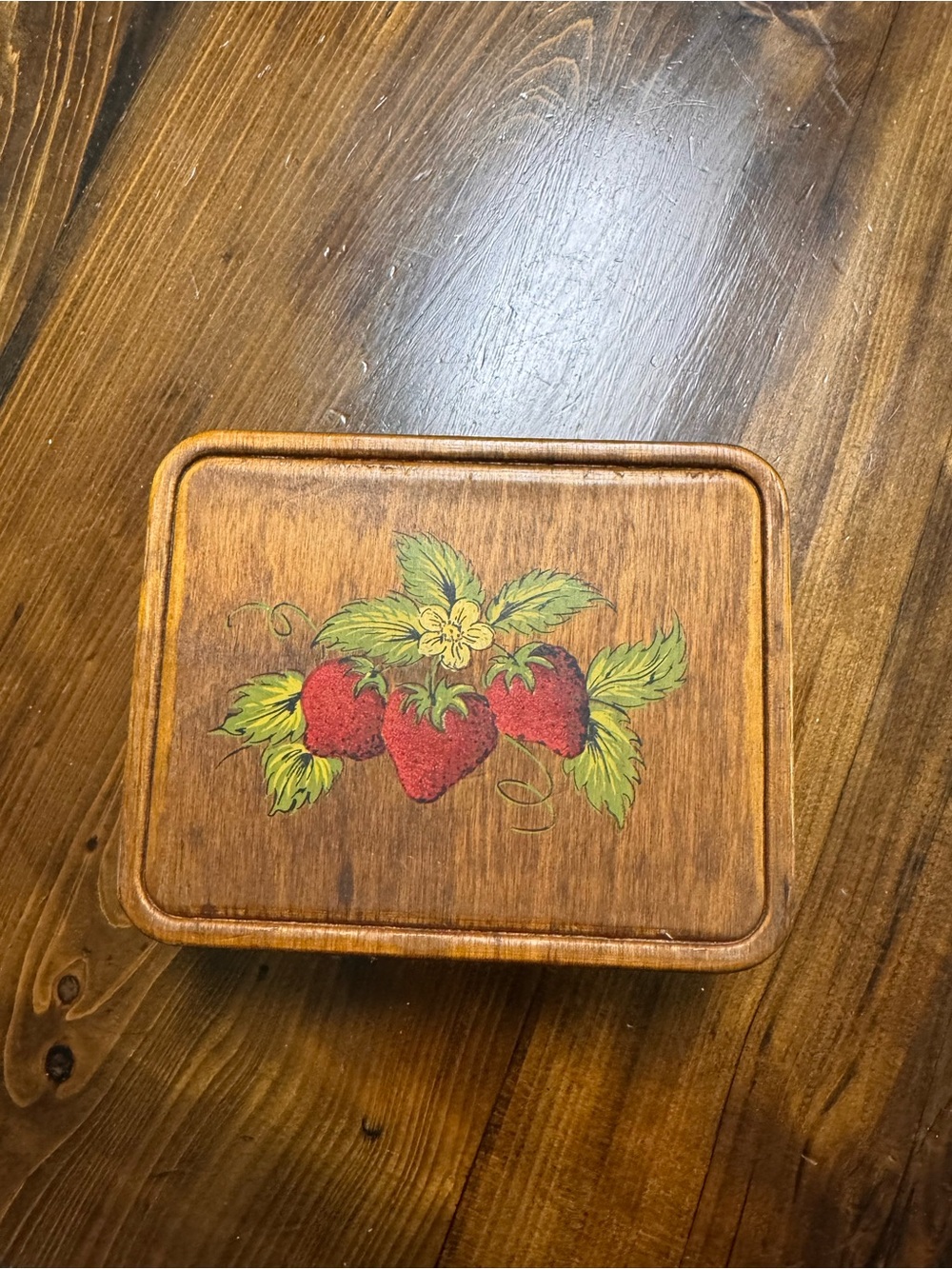 Vintage strawberry napkin holder cottage core